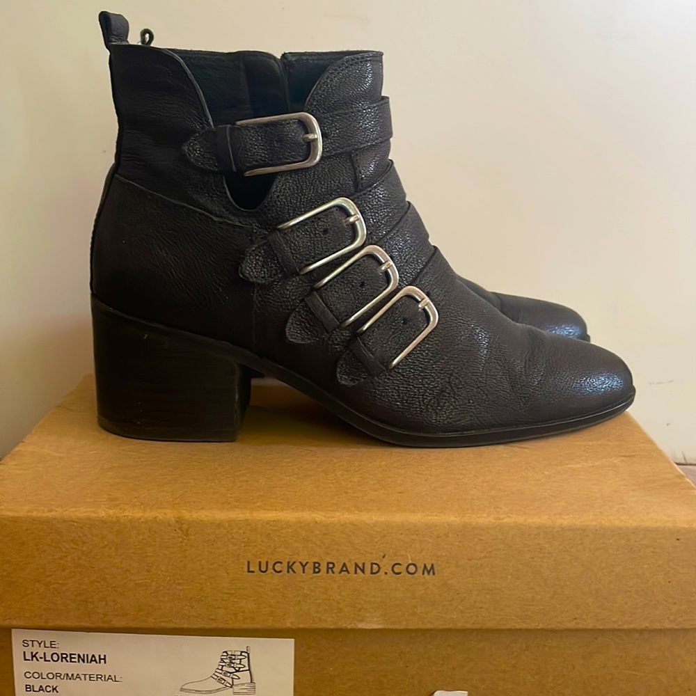 ASOS DESIGN Alissa leather buckled boots SZ UK 4